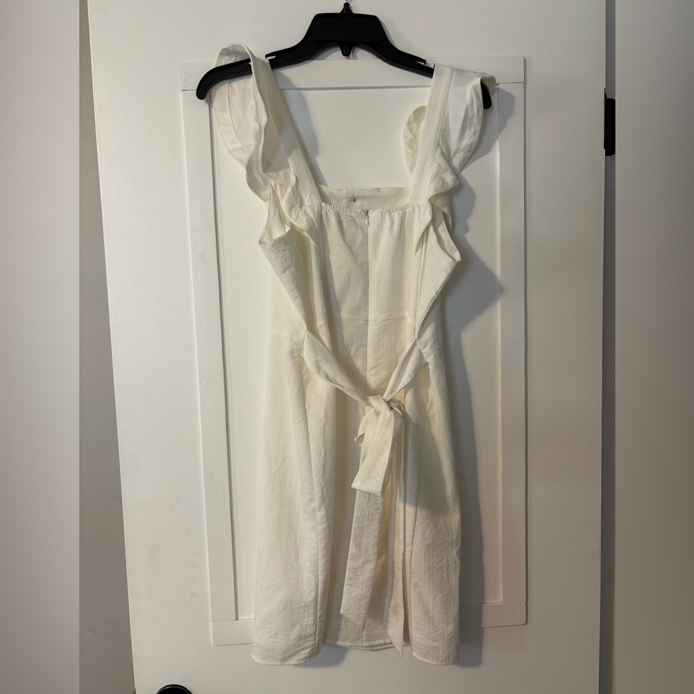 Cream Ruffle Dress - Picture 2 of 3